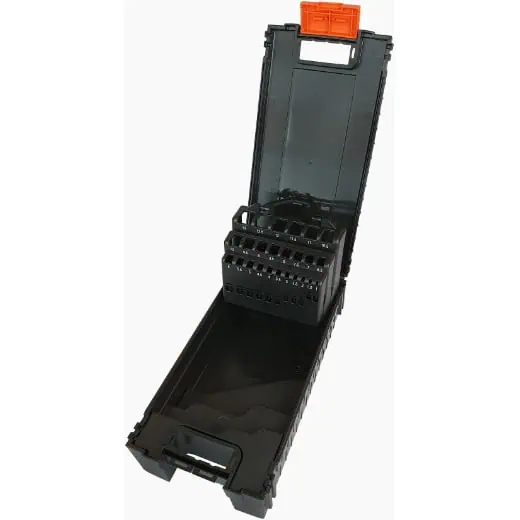 PROJAHN - Leerkassette 25-teiligen Bohrer-Satz 947 schwarz VS reinorange (RAL2004) Außenmaße: 112x217x62mm