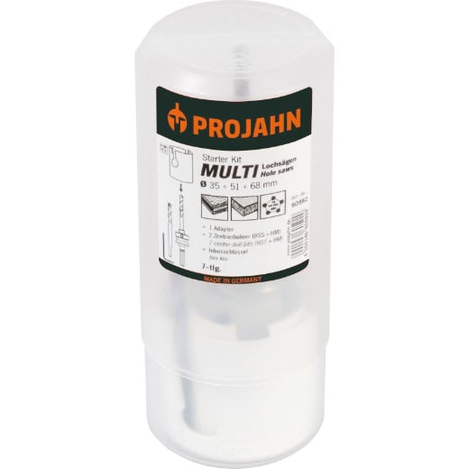 PROJAHN - Starter Kit TCT 7-tlg im Blister bestehend aus den TCT-Lochsägen: 68, 51 und 35 1 x Adapter, 2 x Ze
