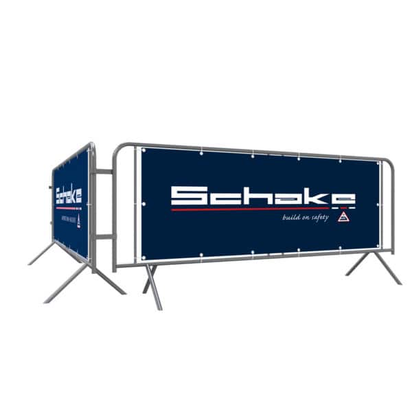 Schake - Absperrgitter mit Werbebanner