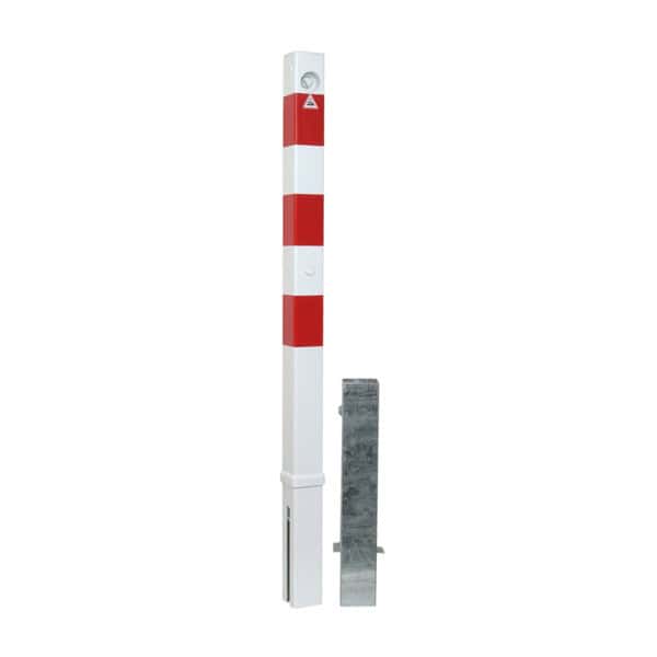 Schake - Absperrpfosten 70 x 70 mm herausnehmbar mit Dreikantverschluss — Farbe: feuerverzinkt, Ösen: ohne Öse