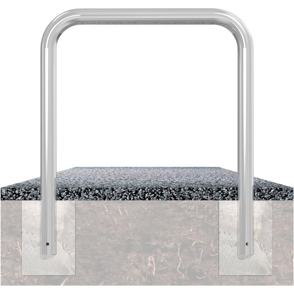Schake - Abweisebügel Ø 76 x 2,6 mm ohne Querholm zum Einbetonieren — Gesamtbreite: 1000 mm, Gesamthöhe: 1150 mm