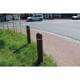 Schake - Recyclingpfosten Halbkugelkopf Ø 150 mm — Fräsung & Reflektoren: Poller mit 2 Fräsungen 15 mm breit und 2…