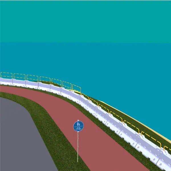 Schake - Betonleitwand SET 3 — Rohrbügel: Rohrbügel mit Querholm, Farbe: verzinkt
