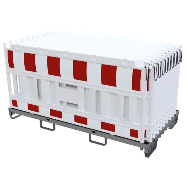 Schake - SET mit 20 Absperrschrankengitter auf Lager- und Transporttraverse — Lampenadapter: mit Lampenadapter…