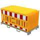 Schake - SET mit 20 Absperrschrankengitter auf Lager- und Transporttraverse — Lampenadapter: mit Lampenadapter…