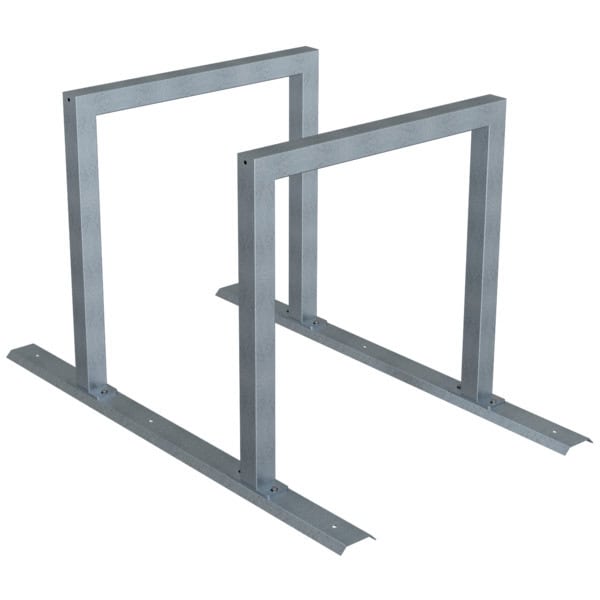 Schake - Fahrradanlehnbügel Reihenanlage Stahlrohr 60 x 60 mm — Einstellplätze: 2 Einstellplätze