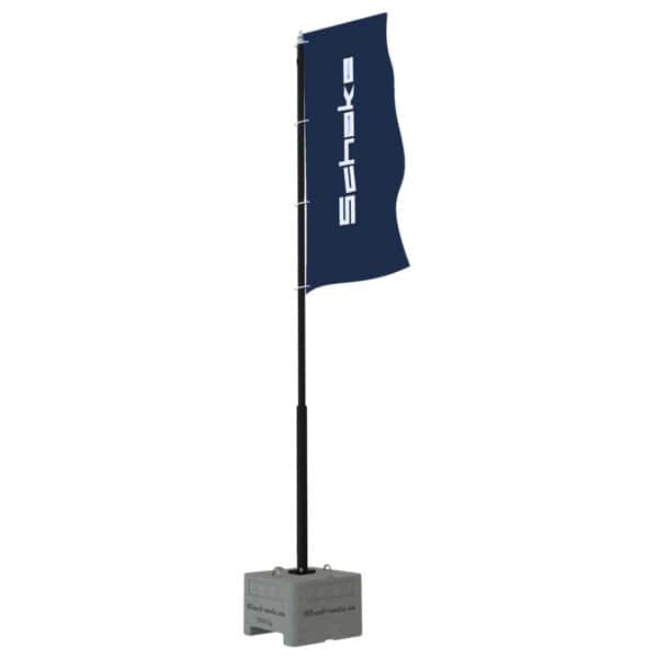 Schake - Fahnenmast SET aus Stahl — Farbe: Stahlmast, RAL 9005