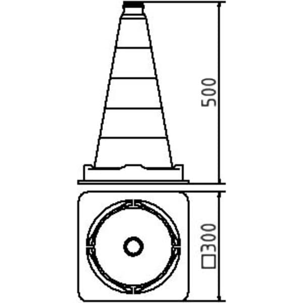 Schake - Leitkegel einteilig nach TL — Folientyp: Folie Typ 1, Höhe:: 500 mm
