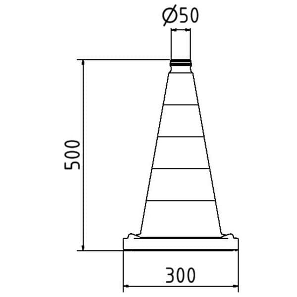 Schake - Leitkegel zweiteilig — Höhe:: 500 mm, Farbe: rot / gelb