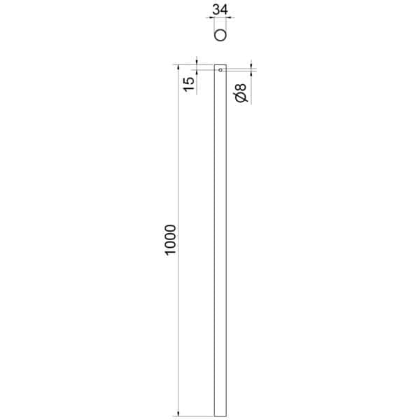 Schake - Schaftrohr Ø 33,7 mm aus Stahl, verzinkt — Länge 1,00 m