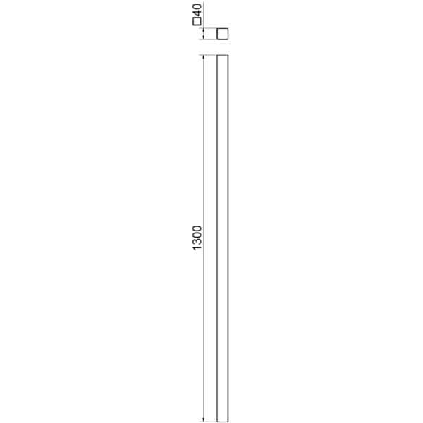 Schake - Schaftrohr 40 x 40 x 1,5 mm aus Stahl, verzinkt — Länge 1,20 m