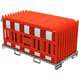 Schake - SET mit 20 Absperrschrankengitter auf Lager- und Transporttraverse — Lampenadapter: mit Lampenadapter…