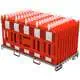 Schake - SET mit 20 Absperrschrankengitter auf Lager- und Transporttraverse — Lampenadapter: mit Lampenadapter…