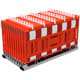 Schake - SET mit 20 Absperrschrankengitter auf Lager- und Transporttraverse — Lampenadapter: mit Lampenadapter…