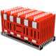 Schake - SET mit 20 Absperrschrankengitter auf Lager- und Transporttraverse — Lampenadapter: mit Lampenadapter…