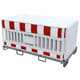 Schake - SET mit 20 Absperrschrankengitter auf Lager- und Transporttraverse — Lampenadapter: mit Lampenadapter…