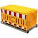 Schake - SET mit 20 Absperrschrankengitter auf Lager- und Transporttraverse — Lampenadapter: mit Lampenadapter…