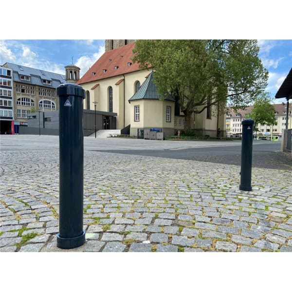 Schake - Stilpoller Stahlrohr Ø 108 mm — Überflur / Gesamtlänge: Höhe Überflur 750 mm Gesamtlänge ca. 1100 mm…