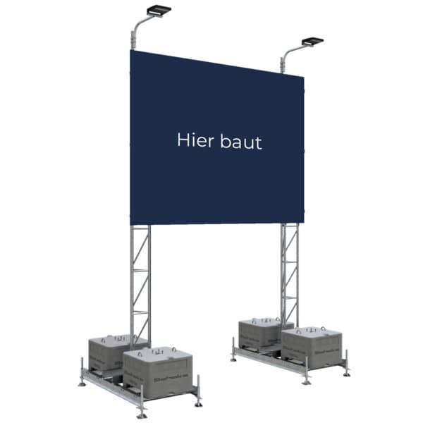 Schake - Werbemast 5,00 x 3,00 m — Strahler: mit Strahler, insektenfreundlich, Lichtfarbe: 3000 K