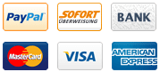 Rollgerüste mit allen Zahlungsmöglichkeiten bezahlen: PayPal, Visa, Mastercard, AmericanExpress, Sofortüberweisung